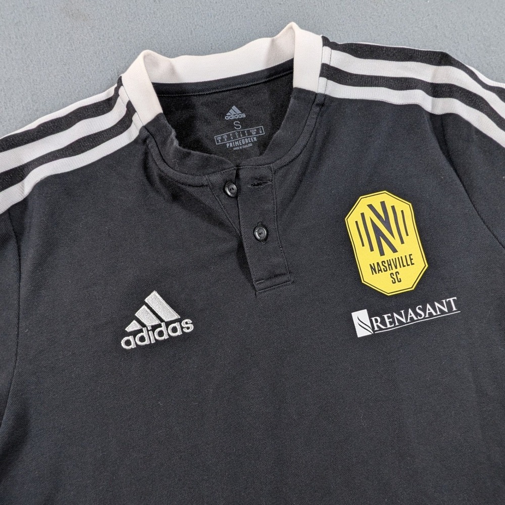 Adidas Nashville SC Polo Shirt Mens Small Black Aeroready Soccer Jersey MLS